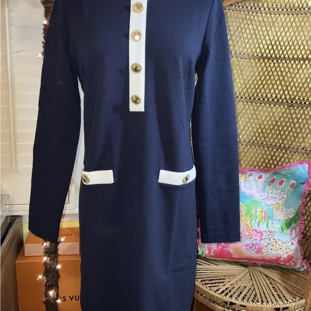 Lilly Pulitzer NWT Kennedy Classic Shift Dress True Navy $198 Size M,L,XL - Picture 8 of 15